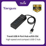 Load image into Gallery viewer, Travel USB 4-Port Hub w/Eth Cbl
