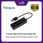 Load image into Gallery viewer, Travel USB 4-Port Hub w/Eth Cbl
