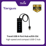 Load image into Gallery viewer, Travel USB 4-Port Hub w/Eth Cbl
