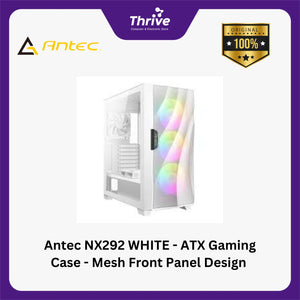 Antec NX292 WHITE - ATX Gaming Case - Mesh Front Panel Design & Tempered Glass Side Panel - FREE 3 PCS 12CM RGB FANS + 1 PCS 12CM FAN