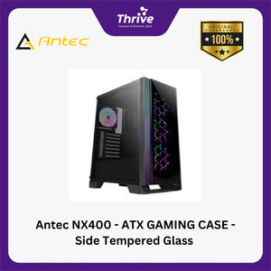 Antec NX400 - ATX GAMING CASE - Side Tempered Glass - Front ARGB LED - FREE 12CM ARGB FAN