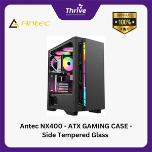 Antec NX400 - ATX GAMING CASE - Side Tempered Glass - Front ARGB LED - FREE 12CM ARGB FAN