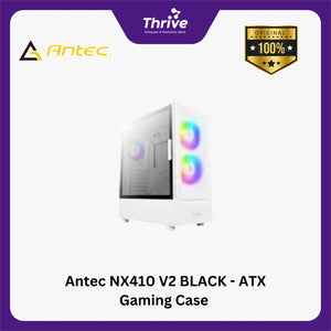 Antec NX410 V2 BLACK - ATX Gaming Case - Left Side Glass Door - FREE 2 PCS 14CM ARGB FANS + 1 PCS 12CM ARGB FANS