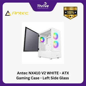 Antec NX410 V2 WHITE - ATX Gaming Case - Left Side Glass Door - FREE 2 PCS 14CM ARGB FANS + 1 PCS 12CM ARGB FANS