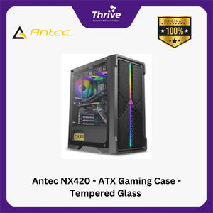 Antec NX420 - ATX Gaming Case - Tempered Glass Side Panel - Front ARGB STRIP - FREE 1 PCS 12CM FAN