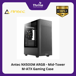 Antec NX500M ARGB - Mid-Tower M-ATX Gaming Case - Sleek Design with Massive Air Intake - Tempered Glass Side Panel - Type C 3.2 Ready - FREE 2 PCS 12CM ARGB FANS + 1 PCS 12CM ARGB FANS