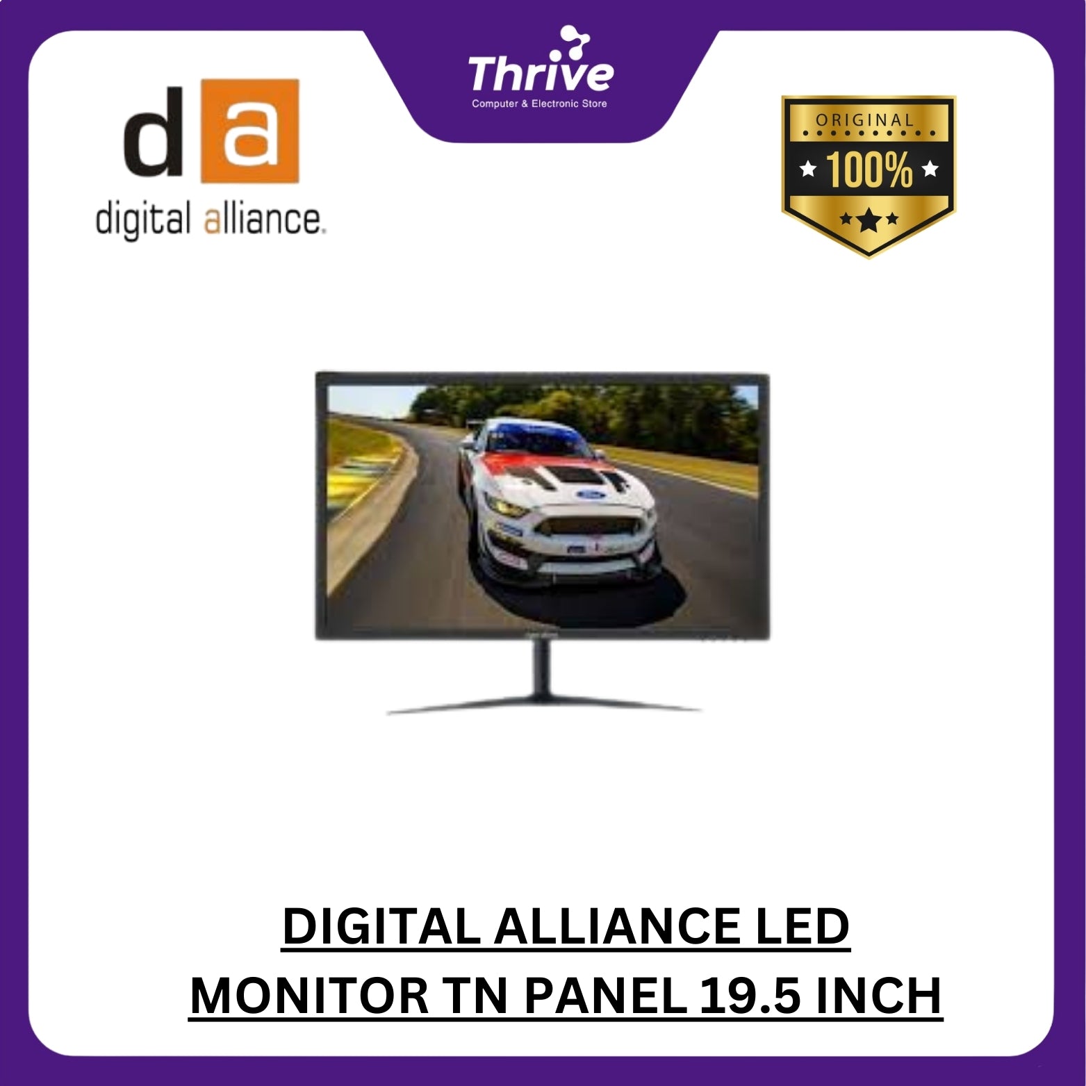 DIGITAL ALLIANCE LED MONITOR TN PANEL 19.5 INCH 100HZ - Sultan Store