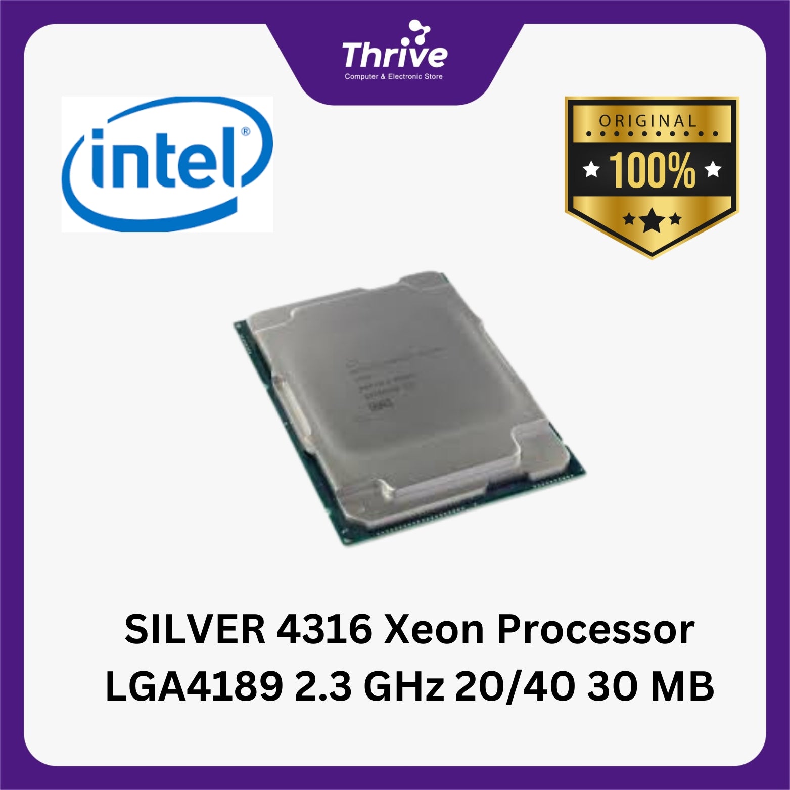 SILVER 4316 Xeon Processor LGA4189 2.3 GHz 20/40 30 MB - Sultan Store