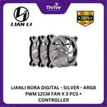 Load image into Gallery viewer, LIANLI BORA DIGITAL - SILVER - ARGB PWM 12CM FAN X 3 PCS + CONTROLLER