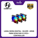 Load image into Gallery viewer, LIANLI BORA DIGITAL - SILVER - ARGB PWM 12CM FAN X 3 PCS + CONTROLLER