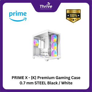 PRIME X - [K] Premium Gaming Case 0.7 mm STEEL Black / White