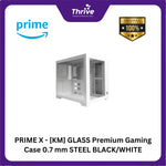 Load image into Gallery viewer, PRIME X - [KM] GLASS Premium Gaming Case 0.7 mm STEEL BLACK/WHITE
