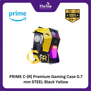 PRIME C-[R] Premium Gaming Case 0.7 mm STEEL Black Yellow