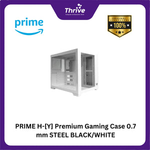 PRIME H-[Y] Premium Gaming Case 0.7 mm STEEL BLACK/WHITE