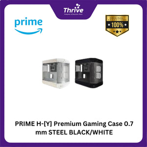 PRIME H-[Y] Premium Gaming Case 0.7 mm STEEL BLACK/WHITE