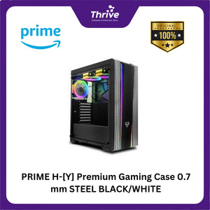 PRIME H-[Y] Premium Gaming Case 0.7 mm STEEL BLACK/WHITE