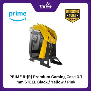 PRIME R-[R] Premium Gaming Case 0.7 mm STEEL Black / Yellow / Pink