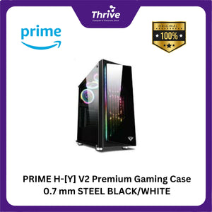 PRIME H-[Y] V2 Premium Gaming Case 0.7 mm STEEL BLACK/WHITE