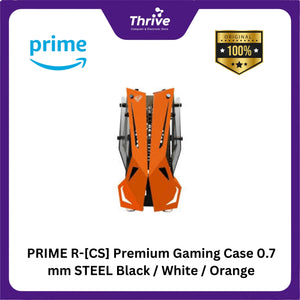 PRIME R-[CS] Premium Gaming Case 0.7 mm STEEL Black / White / Orange