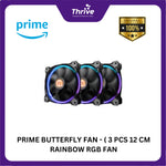 Load image into Gallery viewer, PRIME BUTTERFLY FAN - ( 3 PCS 12 CM RAINBOW RGB FAN + WIRELESS REMOTE )
