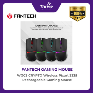 WGC3 CRYPTO Wireless Pixart 3325 Rechargeable Gaming Mouse