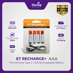 Load image into Gallery viewer, ET Recharge+ AAA 1.6V 500mWh Type-C USB Rechargeable Battery - Baterai Pengisian Cepat &amp; Ramah Lingkungan