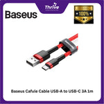 Load image into Gallery viewer, Baseus Cafule Cable USB-A to USB-C 3A 1m