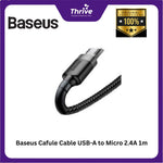 Load image into Gallery viewer, Baseus Cafule Cable USB-A to Micro 2.4A 1m