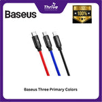 Load image into Gallery viewer, Baseus Three Primary Colors 3-in-1 Cable USB-A to M+L+T 3.5A 30cm