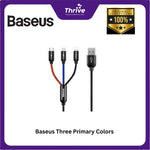 Load image into Gallery viewer, Baseus Three Primary Colors 3-in-1 Cable USB-A to M+L+T 3.5A 30cm