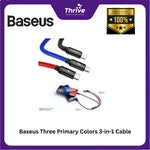 Load image into Gallery viewer, Baseus Three Primary Colors 3-in-1 Cable USB-A to M+L+T 3.5A 1.2m