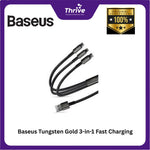 Load image into Gallery viewer, Baseus Tungsten Gold 3-in-1 Fast Charging Data Cable USB-A to M+L+C 3.5A 1.5m