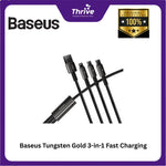Load image into Gallery viewer, Baseus Tungsten Gold 3-in-1 Fast Charging Data Cable USB-A to M+L+C 3.5A 1.5m