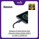 Load image into Gallery viewer, Baseus Crystal Shine Fast Charging Data Cable USB-C to USB-C 100W 2m