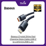 Load image into Gallery viewer, Baseus Crystal Shine Fast Charging Data Cable USB-C to Lightning 20W 1.2m