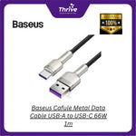 Load image into Gallery viewer, Baseus Cafule Metal Data Cable USB-A to USB-C 66W 1m