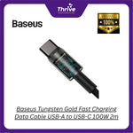 Load image into Gallery viewer, Baseus Tungsten Gold Fast Charging Data Cable USB-A to USB-C 100W 2m