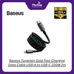 Load image into Gallery viewer, Baseus Tungsten Gold Fast Charging Data Cable USB-A to USB-C 100W 2m