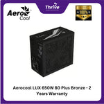 Load image into Gallery viewer, Aerocool LUX 650W 80 Plus Bronze - 2 Years Warranty