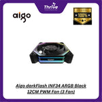 Load image into Gallery viewer, Aigo darkFlash INF34 ARGB Black 12CM PWM Fan (3 Fan)