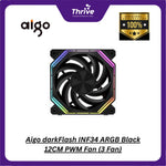 Load image into Gallery viewer, Aigo darkFlash INF34 ARGB Black 12CM PWM Fan (3 Fan)