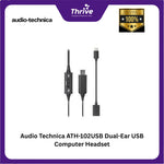 Load image into Gallery viewer, Audio Technica ATH-102USB Dual-Ear USB Computer Headset