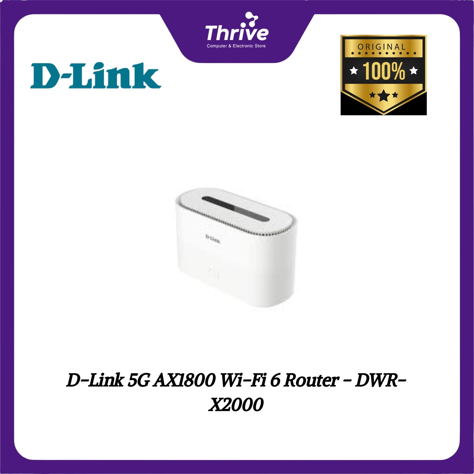D-Link 5G AX1800 Wi-Fi 6 Router - DWR-X2000 - Sultan Store