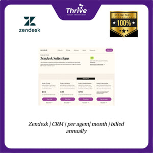 Zendesk | CRM | per agent| month | billed annually