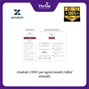 Zendesk | CRM | per agent| month | billed annually