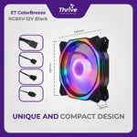 Load image into Gallery viewer, ET ColorBreeze RGB5V-12V Black - PC Cooling Fan RGB for Gaming
