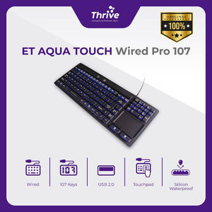 ET AquaTouch Wired Pro 107 - Waterproof Industrial Keyboard