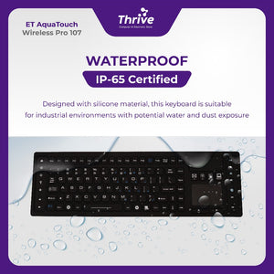 ET AquaTouch Wireless Pro 107 - Waterproof Industrial Keyboard