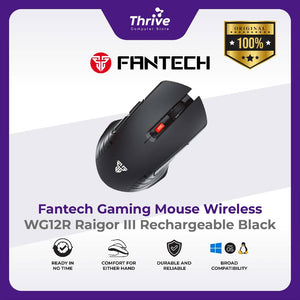 Wireless Gaming Mouse - Fantech RAIGOR III WG12R Rechargeable Baterai (Black)