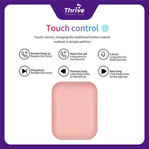 HEADSET BLUETOOTH TWS INPODS I12 MACARON EARPHONE BLUETOOTH 5.0 WARNA PINK